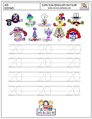 okul öncesi 1 sayısı çizgi çalışması